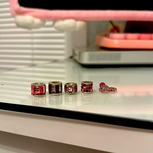 Swarovski pink purple crystal charms bundle